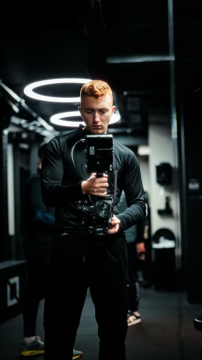 Lloyd Hunt filming in studio